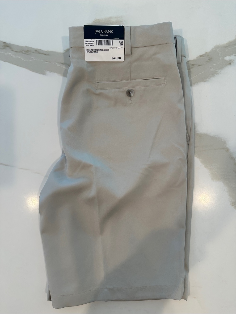 NWT Jos. A. Bank Light Tan Flat-Front Dress Shorts